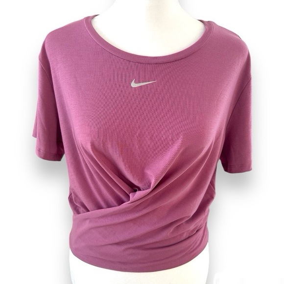 Nike Women's Twist Standard Fit Short-Sleeve Dri-FIT One Luxe Top Size M - Picture 2 of 3